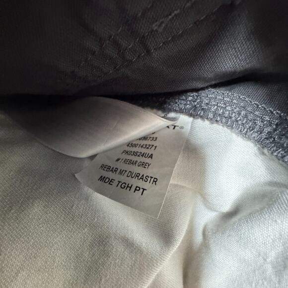 Ariat Rebar M7 DuraStretch Slim Straight Gray Canvas Pants Mens 30x30 Workwear - Picture 10 of 10